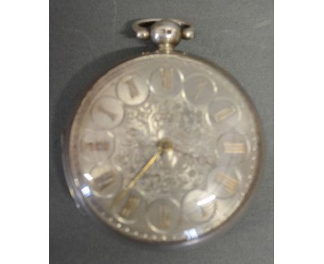 An Early 19th Century Silver Cased Pocket Watch by Nathaniel Hedge, Colchester, the jewelled set verge movement with foliate 