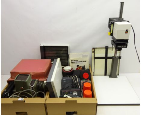 Kodak 'Signet 300' projector, Photax print dryer, Durst C35 photographic enlarger, Paterson contact proof printer, Philips 'S