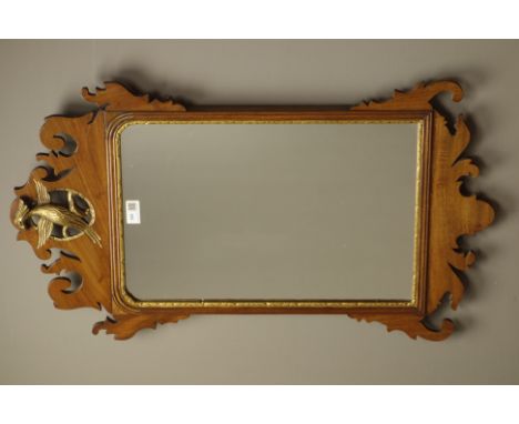 20th century mahogany Chippendale style fret work mirror, H77cm   Condition Report   Click here for further images, condition