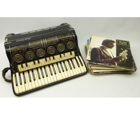 Paolo Soprani 120 bass piano accordion and vinyl LP's   Condition Report   Click here for further images, condition, auction 