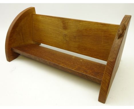 'Mouseman' oak book trough with curved adzed sides, by Robert Thompson of Kilburn, W46cm   Condition Report   Click here for 