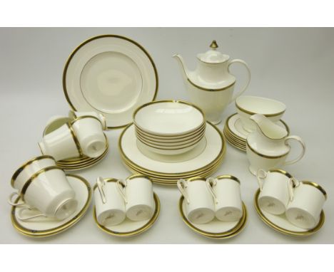 Royal Doulton 'Geneva' pattern dinner, tea and coffee service for six persons, comprising; six dinner plates, six tea plates,