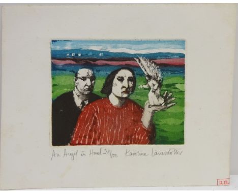 'An Angel in Hand', limited edition coloured lithograph No.28/100 signed, titled and numbered in pencil by Karolina Larusdott