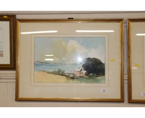 Peter Burman, watercolour study depicting a seascape 