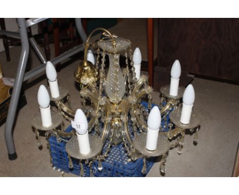 An eight branch chandelier