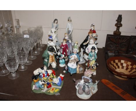 A quantity of various figurines, mostly AF to include Lladro, Royal Doulton, Royal Worcester,