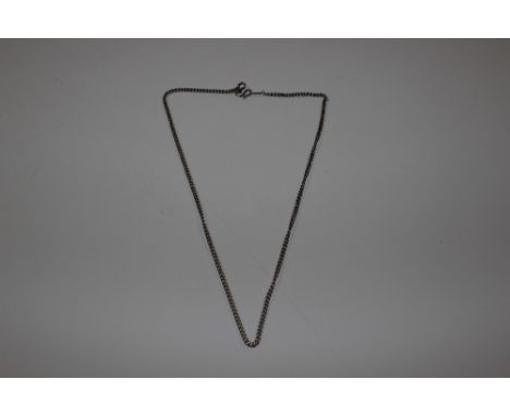 A Sterling silver fine link chain, approx. 21"