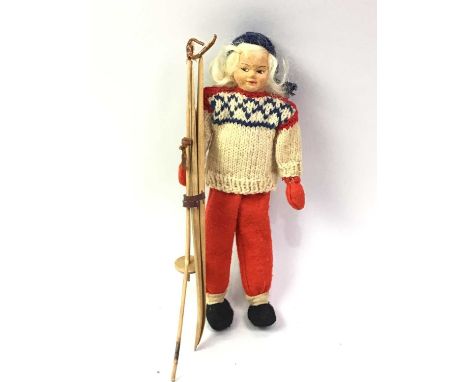 VINTAGE DOLL AND PUPPET, the doll Norweigian, the puppet Burmese, both boxed