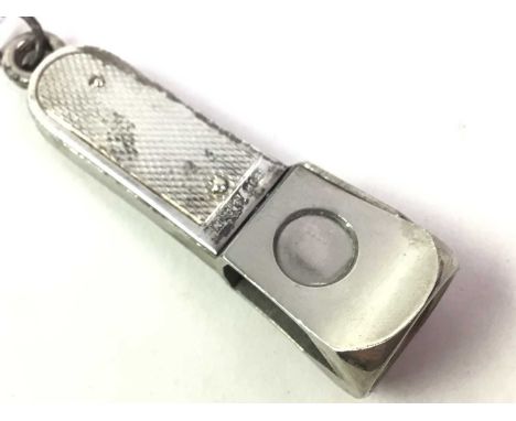 SILVER MOUNTED CIGAR CUTTER, AND OTHER ITEMS  including a Sheffield plate wine funnel, a Ronson silver plate table lighter an