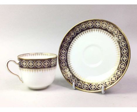 WEDGWOOD PART TEA SERVICE, ALONG WITH COLLECTORS PLATES  the Wedgwood service decorated in blue and gilt on a white ground, t