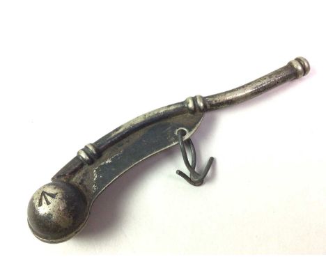BRITISH NAVAL BOSUNS WHISTLE, possibly WWII, with stamped arrow mark to bowl, unmarked otherwise, along with a compass, a sil