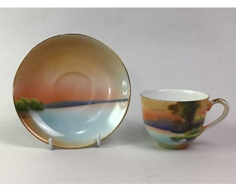 NORITAKE COFFEE SET, ALONG WITH FURTHER NORITAKE AND PAINTED CHINA  the coffee set decorated in gilt