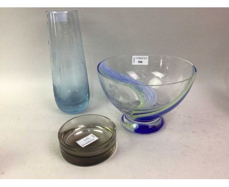 CAITHNESS BOWL, AND OTHER GLASSWARE the bowl inscribed with James Watt College Coat of Arms, along with a collection of Caith