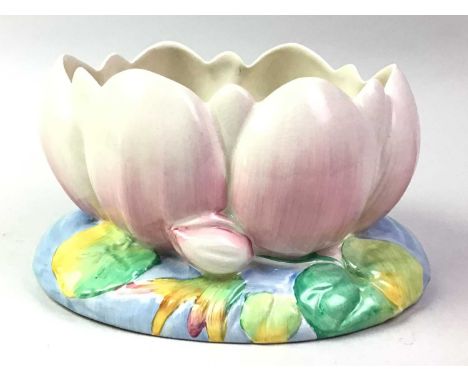 ROYAL STAFFORDSHIRE CLARICE CLIFF BOWL, AND A POLONAISE PART TEA SERVICE modelled as a tulip, along with a Polanise part tea 
