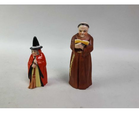 TWO ROYAL WORCESTER SNUFFERS, of a monk and a witchmonk 12cm highQty: 2