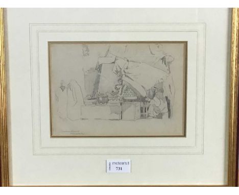 * ALEXANDER GRAHAM MUNRO RSW (SCOTTISH 1903 - 1985), SKETCH  pencil on paper, signed mounted, framed and under glass  overall