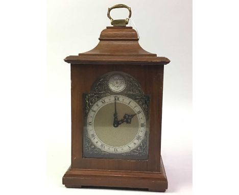 MAHOGANY BRACKET STYLE MANTEL CLOCK, ALONG WITH FIVE OTHER CLOCKS Rotherham of Coventry movement, along with four further man