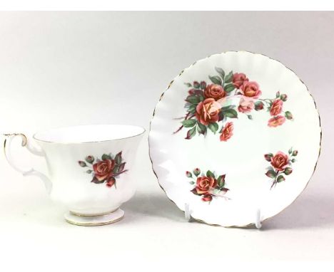 TUSCAN PART TEA SERVICE, AND A ROYAL ALBERT PART TEA SERVICE  the Tuscan service with floral and gilt decoration on a pink gr