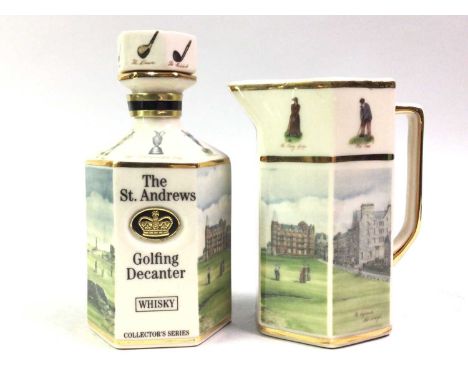 HALCYON DAYS Q.E. II GOLDEN JUBILEE TRINKET BOX, in original box and a Pointers miniature golfing decanter and jugQty: 2