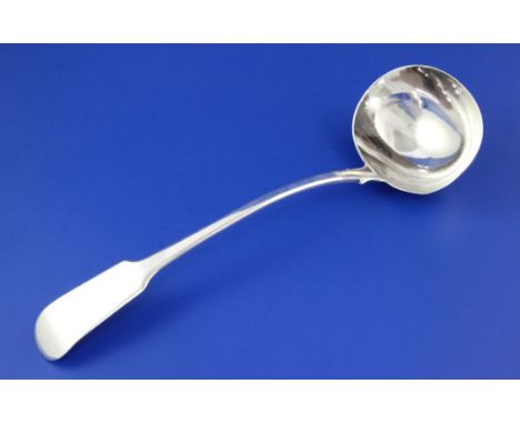 A late George III silver fiddle pattern soup ladle, Robert Rutland, London, 1819, 12.5in, 7.5 oz.