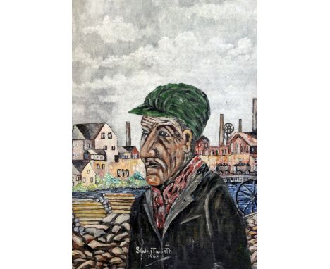 S. Whitworth (20th C.)oil on board,Study of a coal miner,signed and dated 1966,24 x 17in.