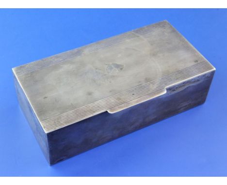 A 1930's/1940's Indian Colonial silver presentation cigarette box, to Major General T.B. Henderson-Brooks, G.O.C. 20th Infant