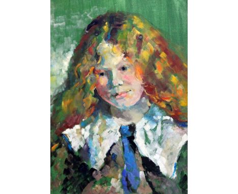 § Sherree Valentine Daines (1956-)oil on canvas,Portrait of Mona,inscribed verso,16 x 12in.