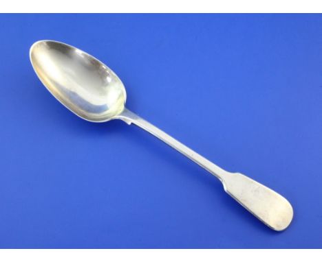 A George III silver fiddle pattern table spoon by Paul Storr, London, 1816, 8.5in, 87 grams.