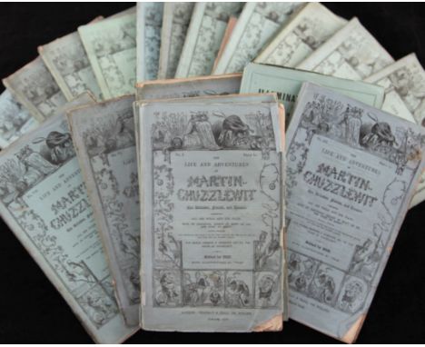 Dickens, Charles - The Life and Adventures of Martin Chuzzlewit, 1st edition, original 19/20 parts, 8vo. 40 plates, illustrat