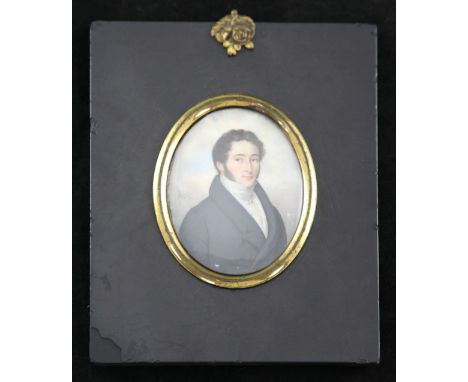 Sir William Charles Ross (1794-1860)oil on ivory,Miniature self portrait,monogrammed,3 x 2.25in.