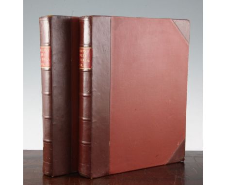 Evelyn, John - Silva: A discourse of forest - trees, 5th edition, 2 vols, rebound half calf, with portrait and 45 plates, Lon