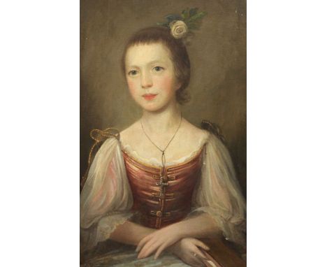 18th century English Schooloil on canvas,Portrait of a young lady,25 x 16in.