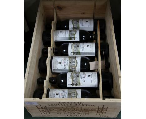 Six bottles of Chateau Leoville-Barton 1999, St. Julien, owc (originally of twelve bottles), no lid. A light vintage but not 