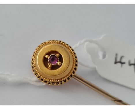 Fine Early Victorian highly decorated Ruby Stick pin  