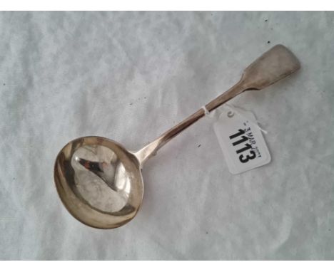 A Georgian plain fiddle pattern sauce ladle, London 1832 by WC