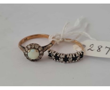 Two dress rings both 9ct both size M