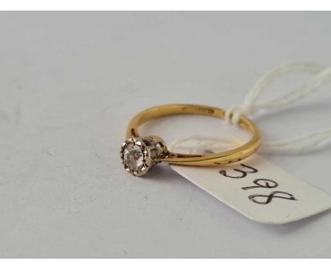 Solitaire diamond ring 18ct size M 1.9gms