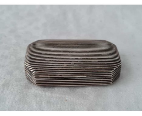 A small George III snuff box with gilt interior and reeded exterior, Birmingham 1800 by SP