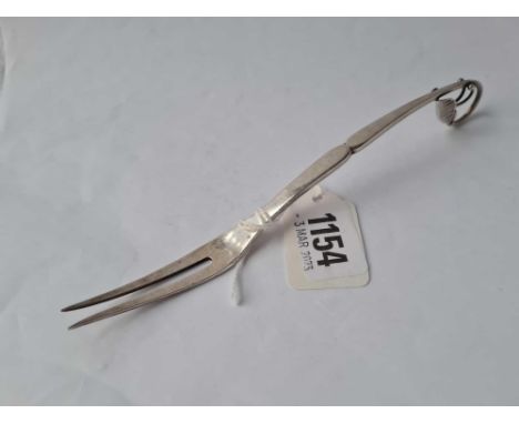 George Jensen two pronged  fork with pod end. 7 inch long