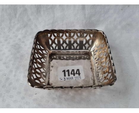 Pierced sided dish  3.5 inch wide. Sheffield 1932. by R M