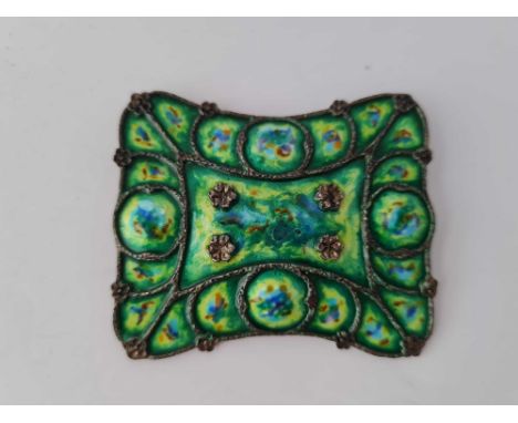 Arts &amp; craft silver &amp; enamel buckle