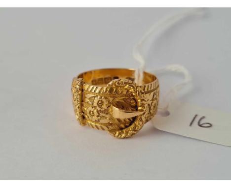ANTIQUE BUCKLE RING IN 18CT GOLD SIZE P 8.1g