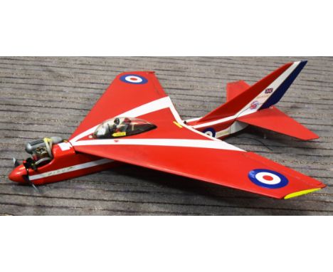 A pre-made kit built RC Radio Controlled model plane ' Mirus 25 '.Fitted with front engine and propeller and radio gear. Wing