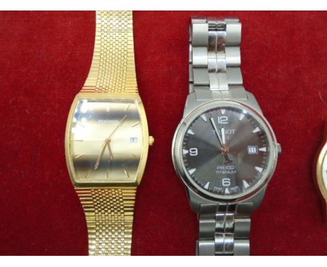 3 watches to incl Tissot 1853 PR100 Titanium, Sekonda 3678 and Everite automatic goldshield 25 jewel