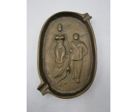 'OH AH' Tongue in cheek brass ashtray&nbsp;