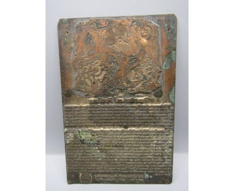 ICI Parasites and Pesticides brass vintage printing plate