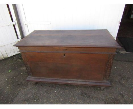 Antique French oak trunk/coffer H78cm W132cm D64cm approx&nbsp;