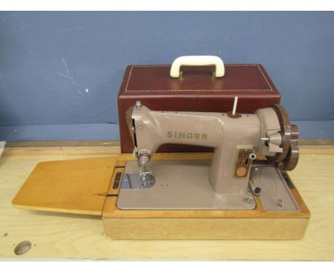 Vintage Singer sewing machine in case with boxed buttonhole attachment&nbsp;