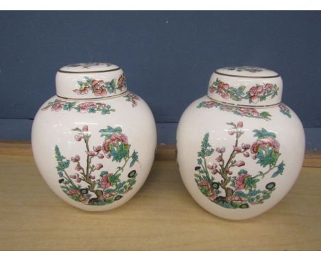 Pair of ceramic lidded vases H24cm approx&nbsp;