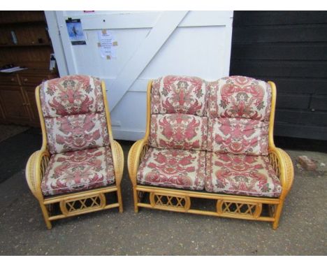 Wicker 2 seater sofa and armchair&nbsp;